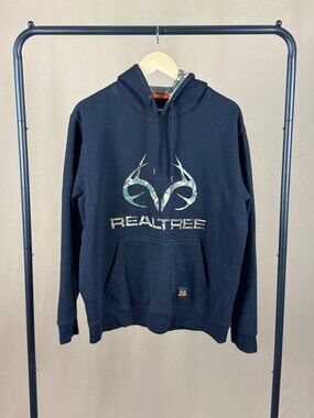 Realtree Black Camo Antler Graphic Pullover Hoodie Men’s Size Large
